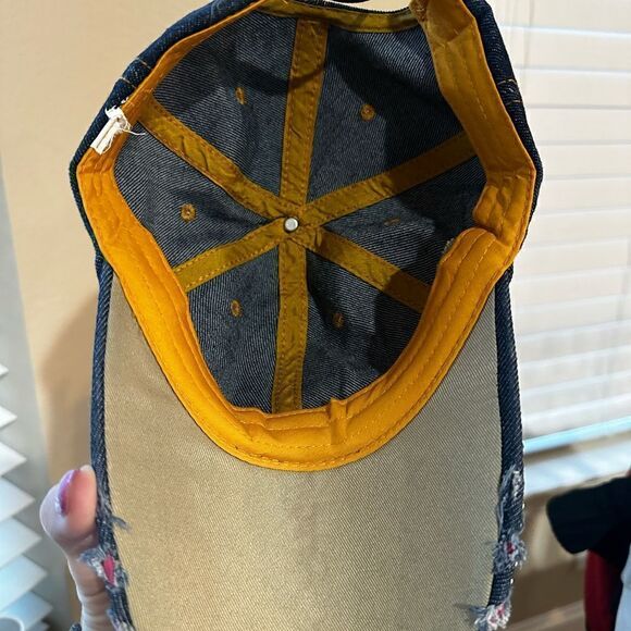 NEW Denim Cap “Baseball Mom” Adjustable Hat Bling Blinged Out w/Distressed Visor - Picture 5 of 5
